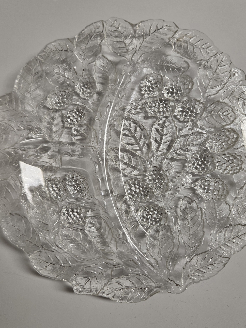 Indiana Glass Loganberry divided 9" plate